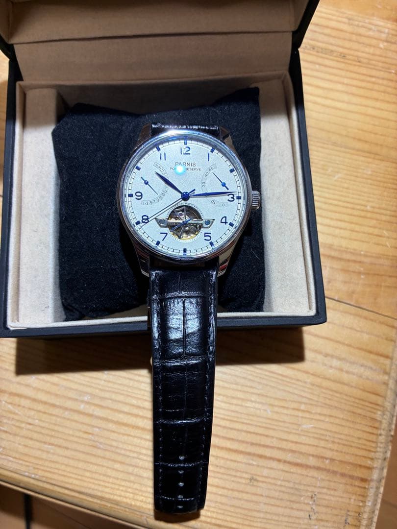 新品同様PARNIS 自動巻　パワーリザーブ　レトログラードカレンダー