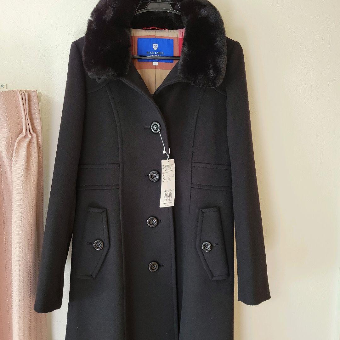 新品BURBERRY BLUE LABEL ファー付きチェスターコート 40