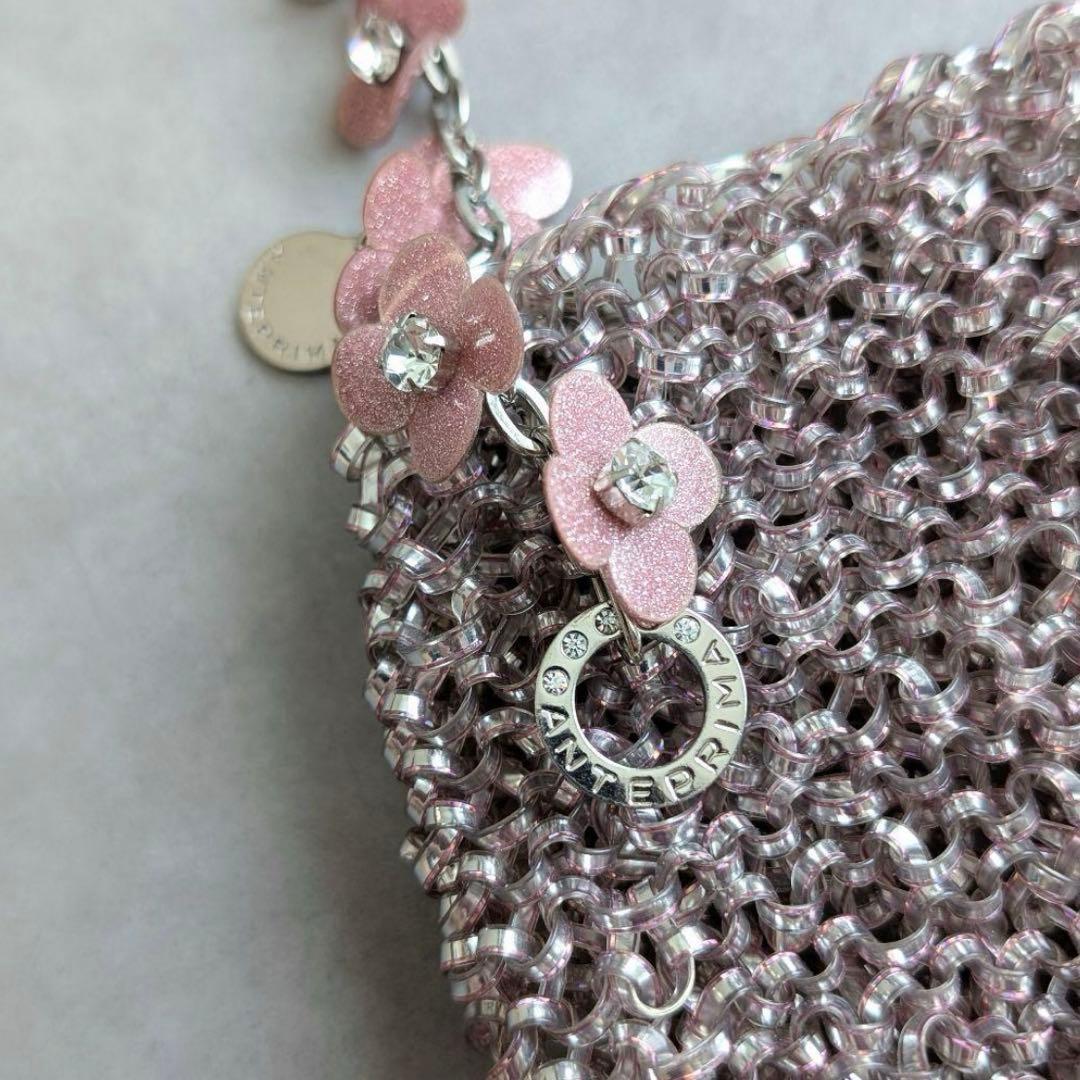 ANTEPRIMA フラワーモチーフ ミニハンドバッグ ワイヤーバッグ ピンク