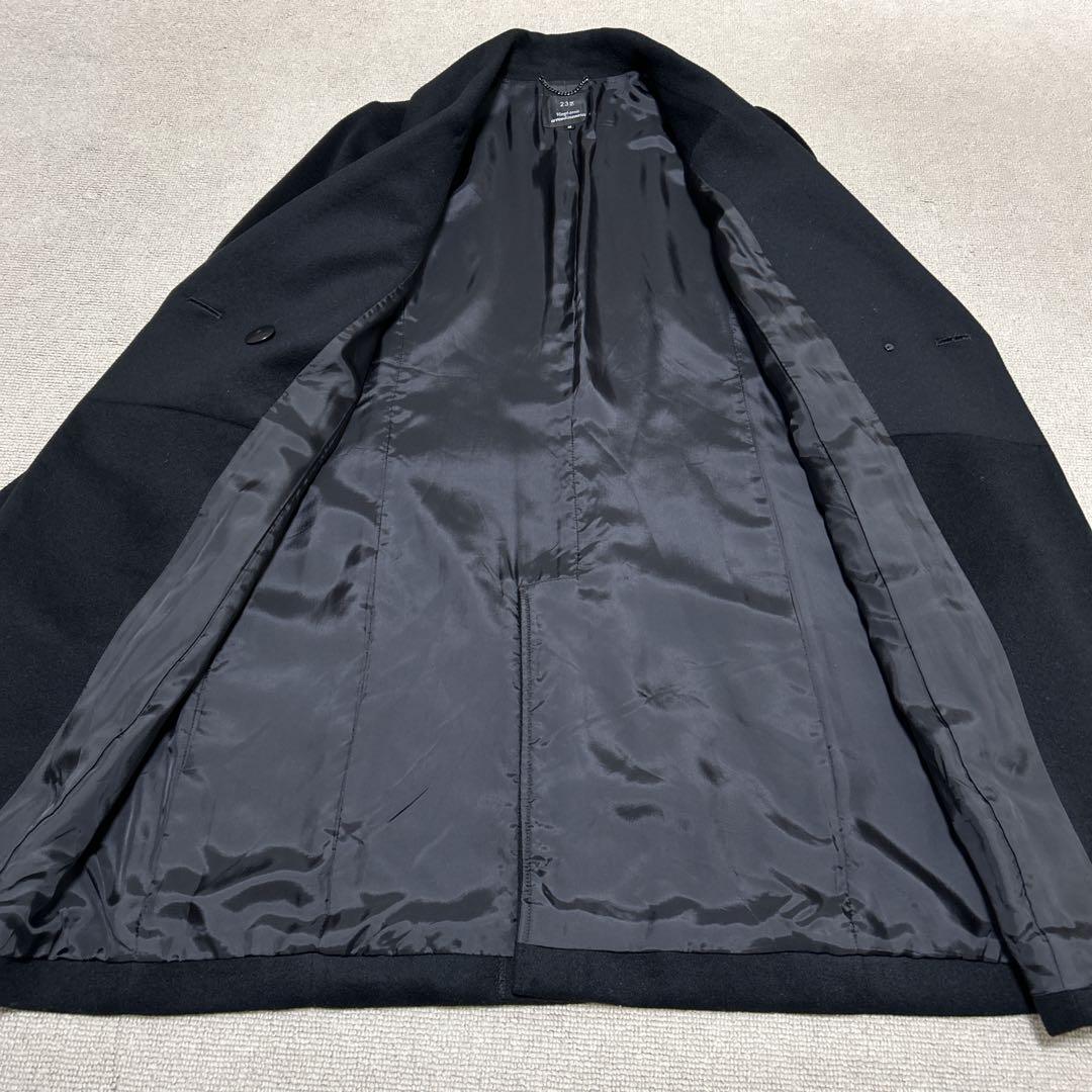 美品❣️23区 チェスターコート ウール カシミヤ 女優襟 ブラック 40 L