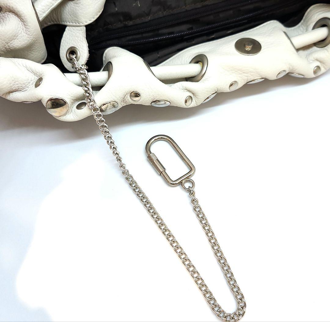 SONIA RYKIEL　ソニアリキエル　ドミノスタッズ　ホワイト　バッグ