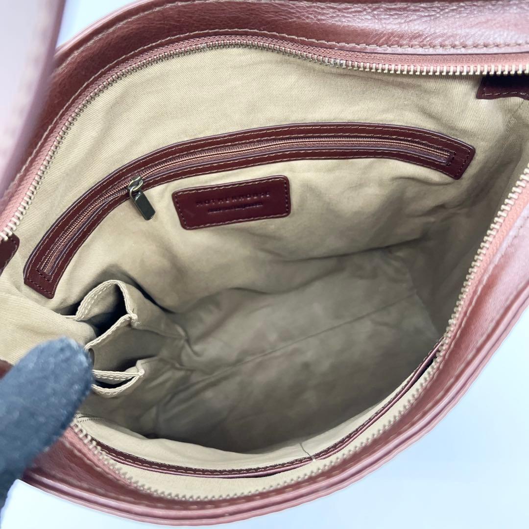 美品✨現行品　マザーハウス　ワンショルダーバッグ　ブライト　レザー　ブラウン