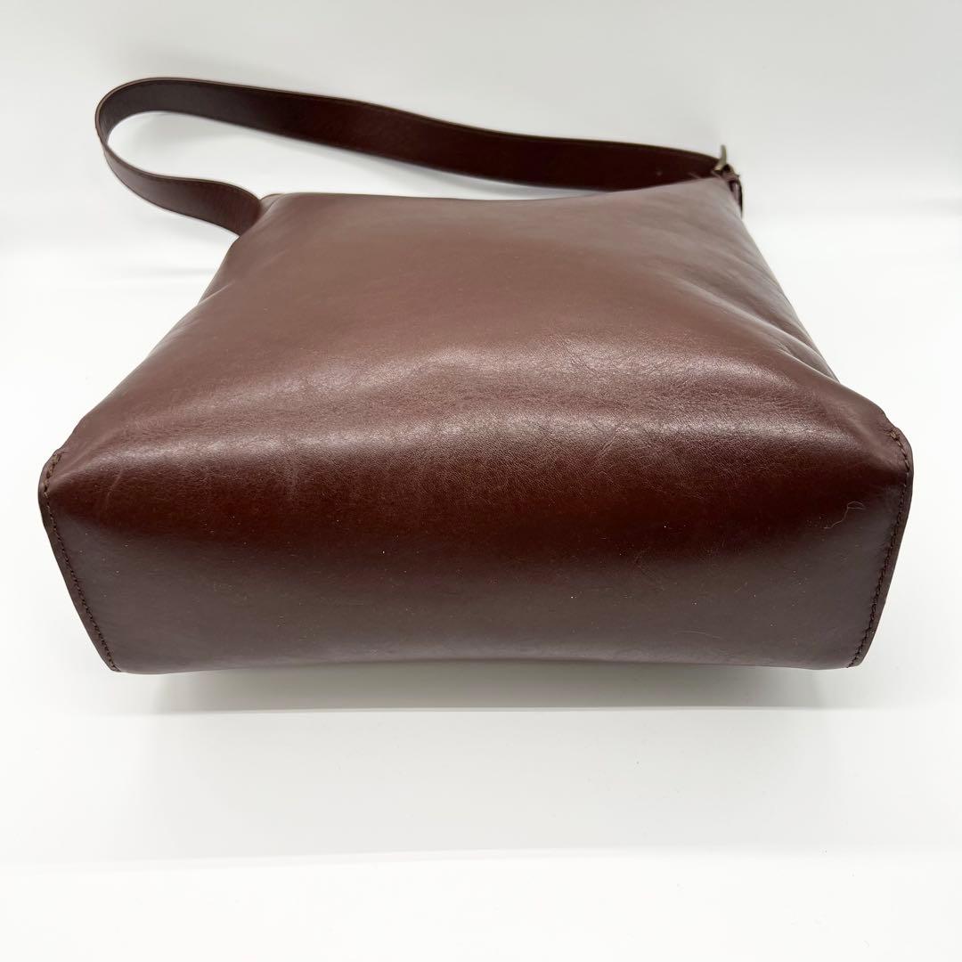 美品✨現行品　マザーハウス　ワンショルダーバッグ　ブライト　レザー　ブラウン