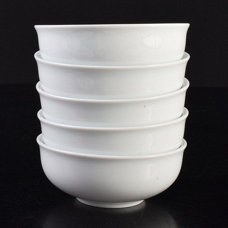 有田焼　二代　奥川忠右ェ衛門作　花文　白磁小鉢揃　5客　共箱　C　6944