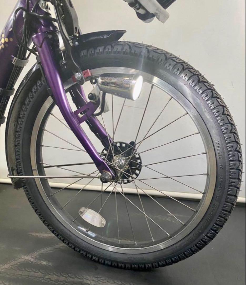 1年保証 送料無料　ブリヂストン　20インチ　子供乗せ　紫色　電動アシスト自転車