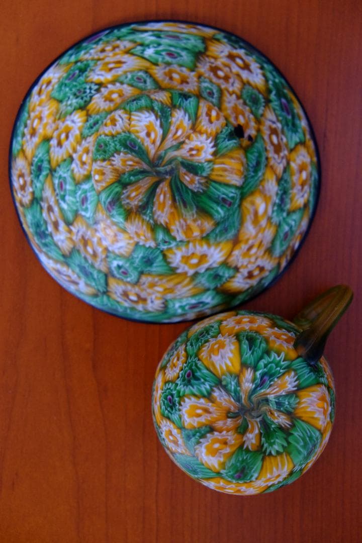 アンティーク ガラス ミルフィオリ カップ＆ソーサー/藤田喬平/舩木倭帆/グラス