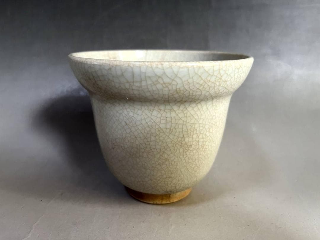 茶碗■永楽善五郎 筒茶碗 白 貫入茶碗 古京焼 お茶道具 古美術 時代物 骨董■