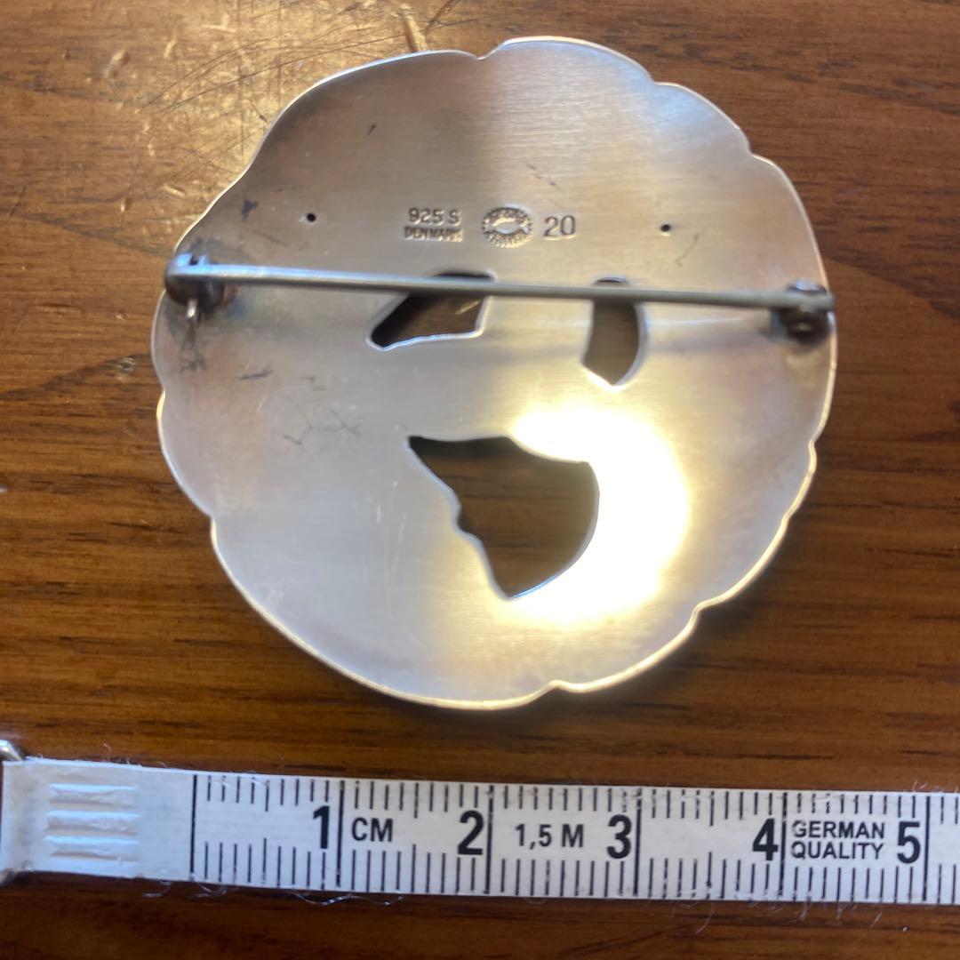 ジョージジェンセン ピン ブローチ 20 リーフ サークル シルバー