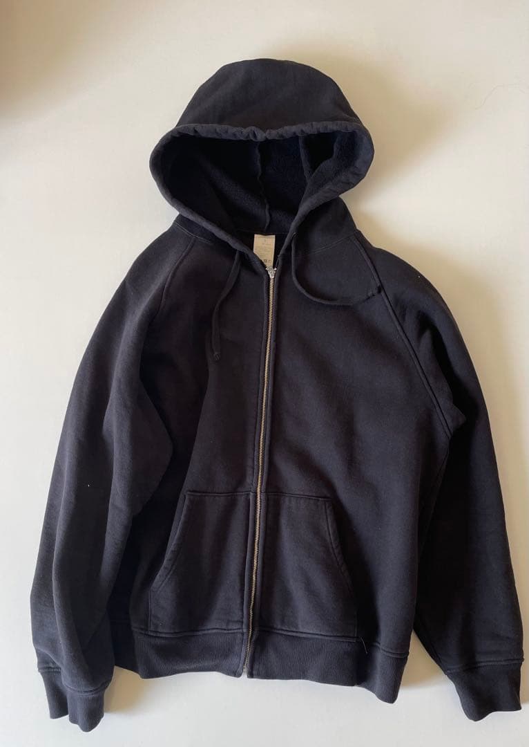 COMOLI 23AW コットン吊裏毛ジップパーカ size3 black