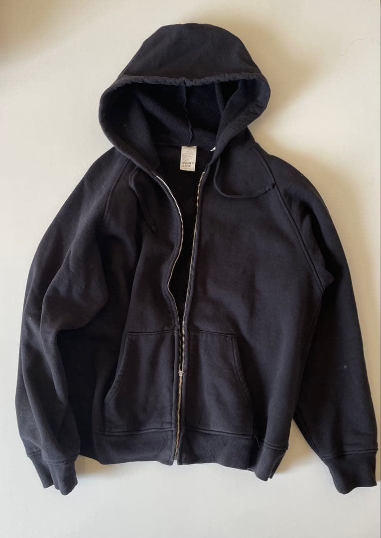 COMOLI 23AW コットン吊裏毛ジップパーカ size3 black