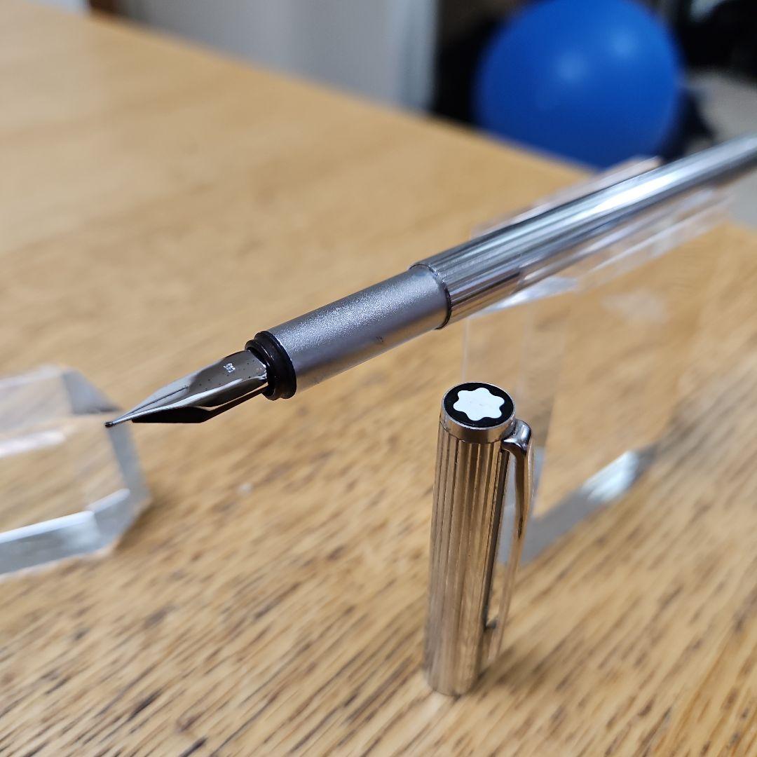 MONTBLANC モンブラン 万年筆 ノブレス プラチナ ストライプCBつき