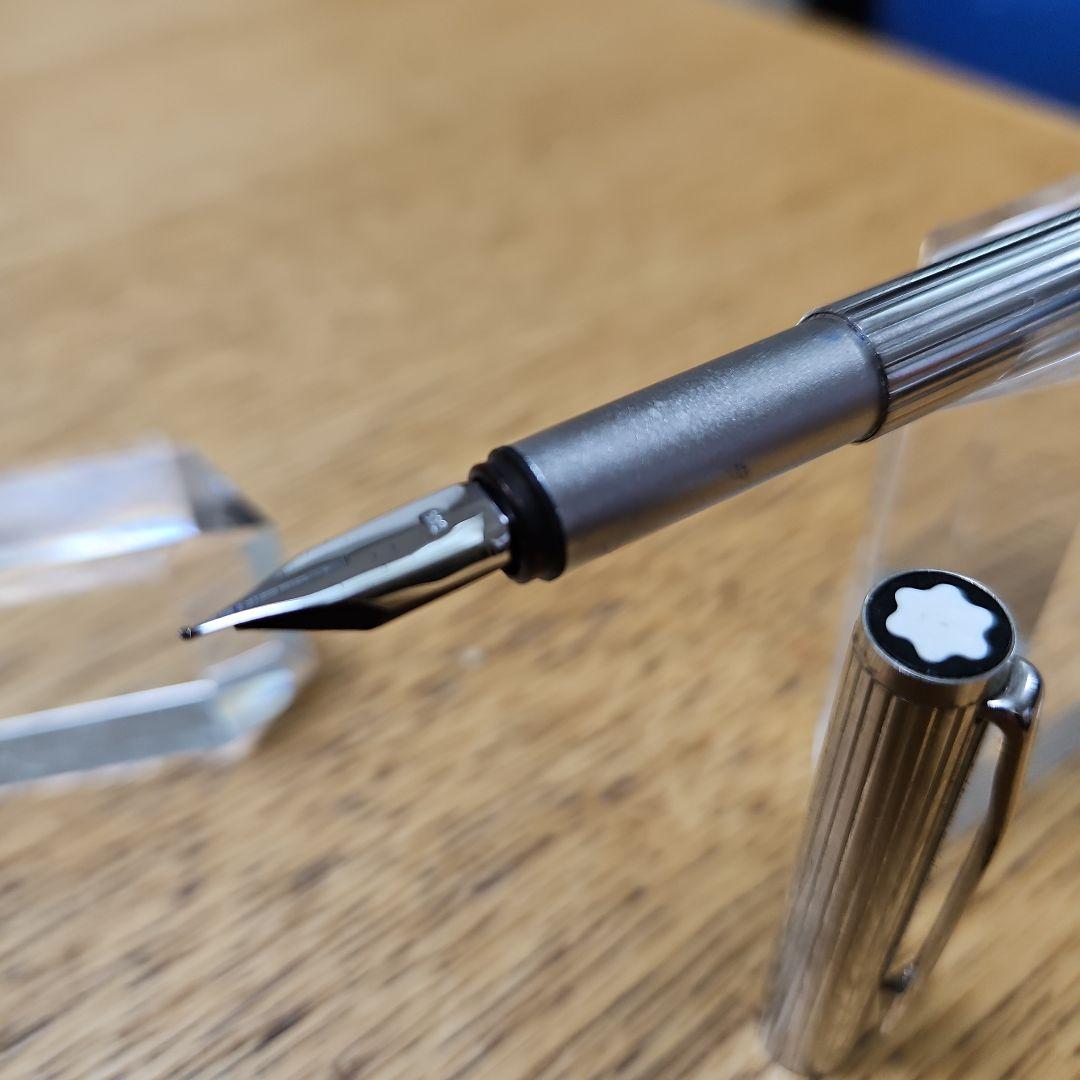 MONTBLANC モンブラン 万年筆 ノブレス プラチナ ストライプCBつき