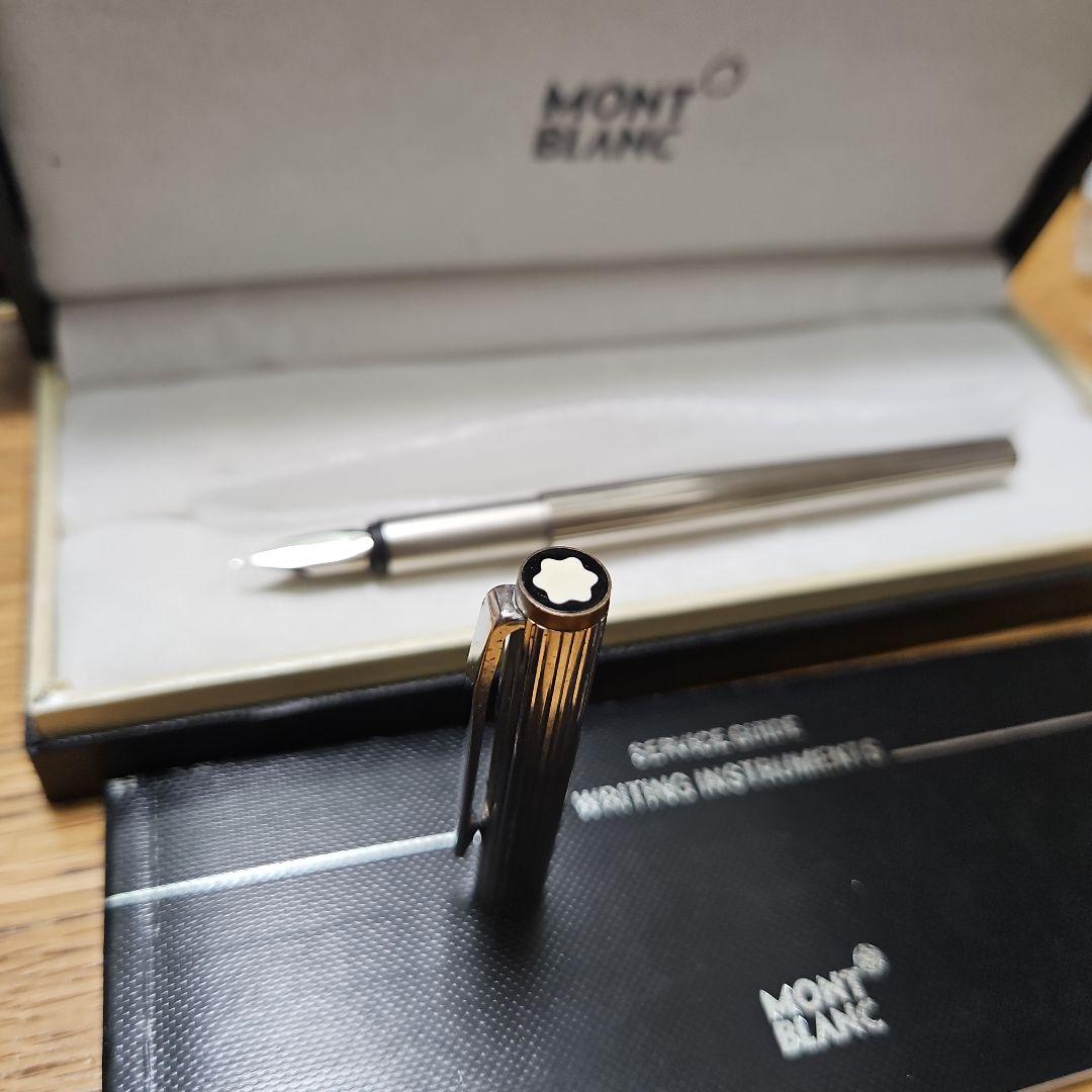 MONTBLANC モンブラン 万年筆 ノブレス プラチナ ストライプCBつき