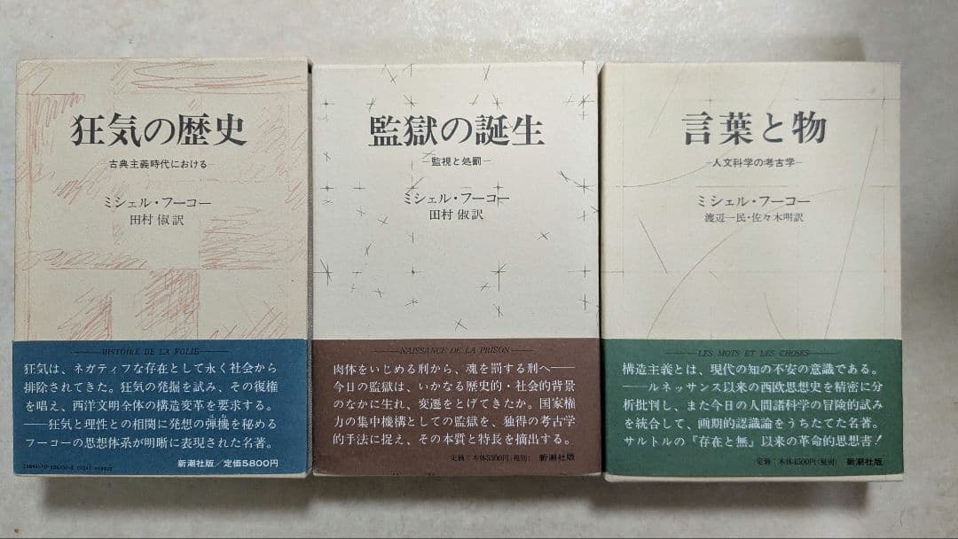 フーコー　狂気の歴史　言葉と物　監獄の誕生　知への意志 快楽の活用 自己への配慮