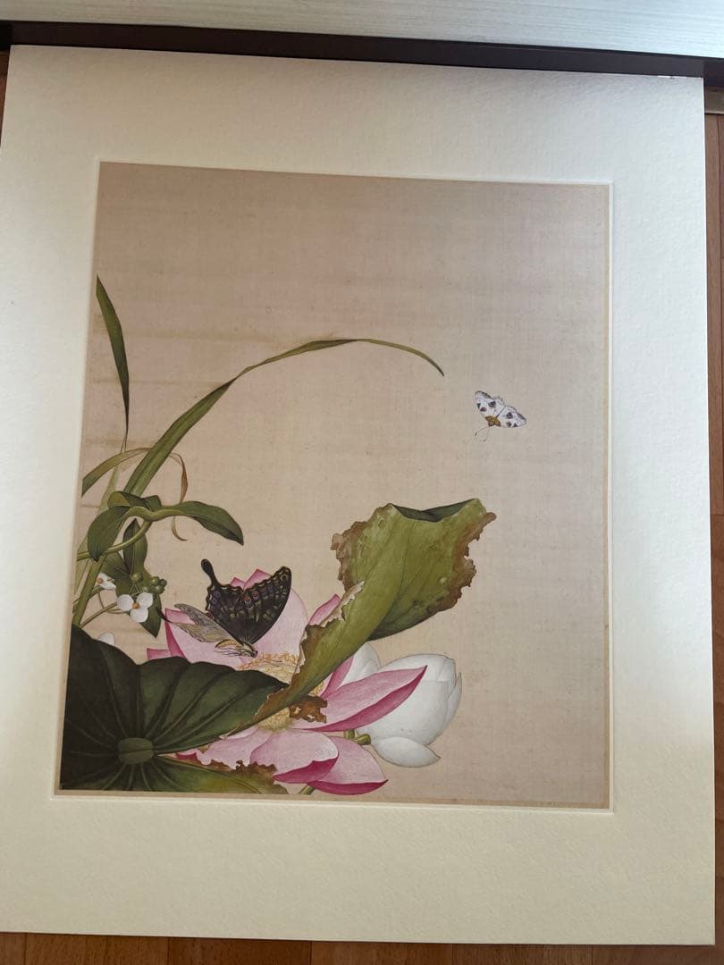 稀少中国清郎世宁长春图 名家绢絵 日本株式会社 二玄社印刷品16枚古董品