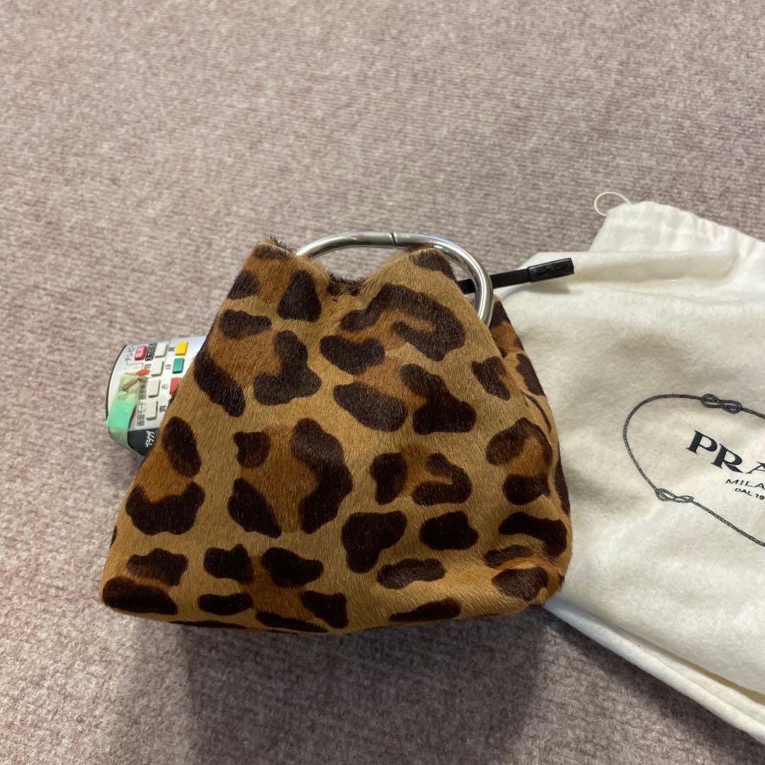 PRADA ヒョウ柄 ハンドバッグ 保存袋付き