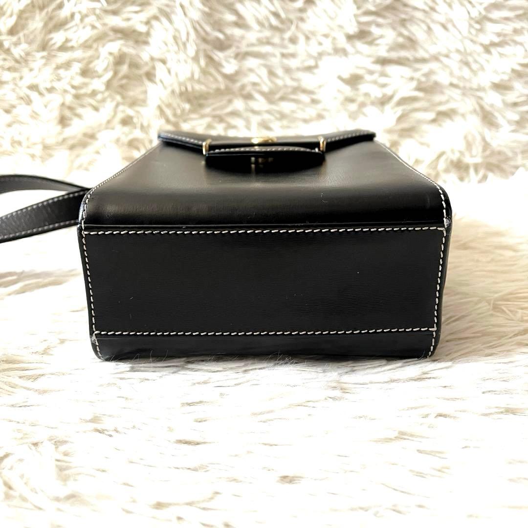 クリスチャンディオール ショルダーバッグ レザー ブラック ヴィンテージ