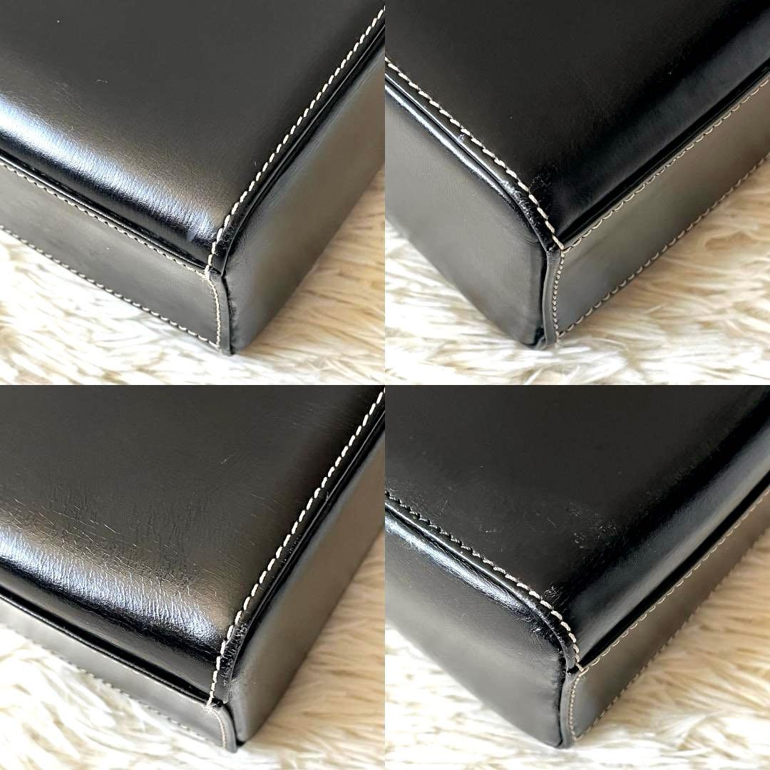 クリスチャンディオール ショルダーバッグ レザー ブラック ヴィンテージ