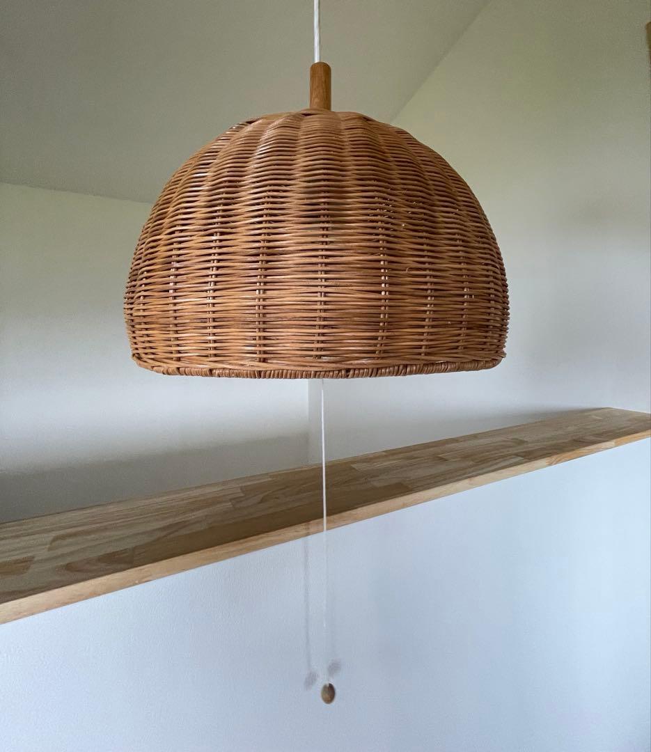 籐　ランプシェード　ナチュラルラタン　アラログ　照明　ライト