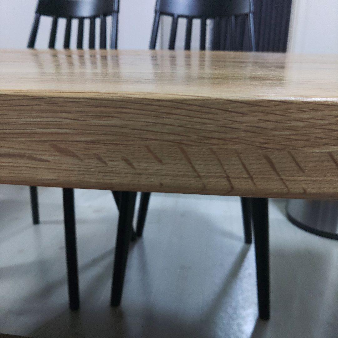 天板4cm 幅160cm ダイニングテーブル 天然木 木目 一枚板風　uk