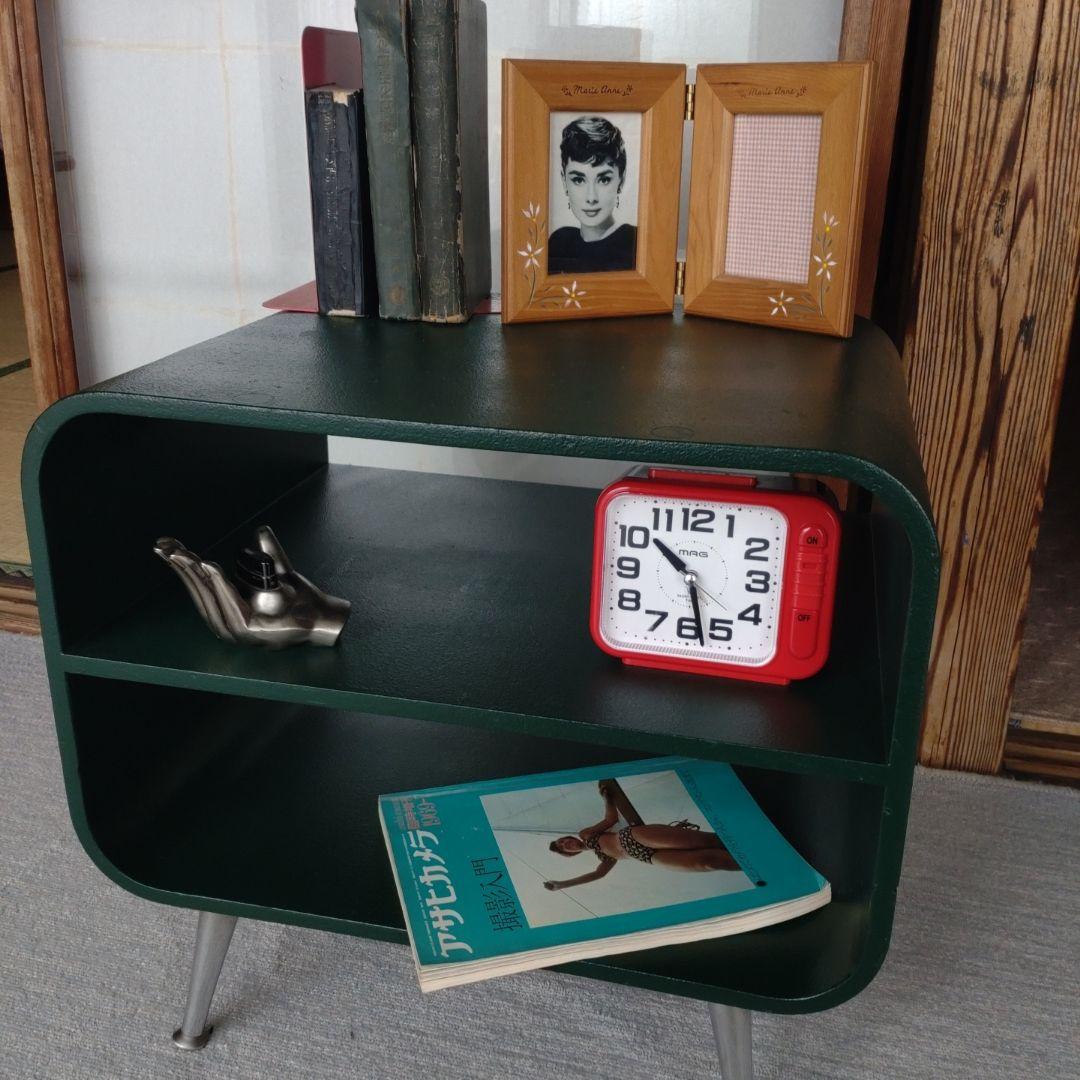 n*a様 【レア品】ダークグリーン サイドテーブル レトロ　昭和