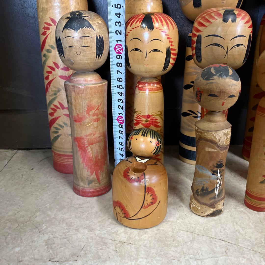 D-3 昭和レトロ 木製 こけし 小芥子 13体セット まとめ売り 日本人形