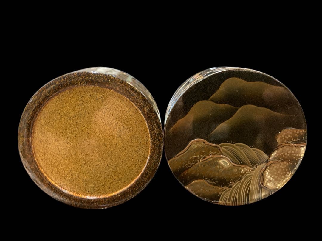 茶道具 金地 滝山水蒔絵 中次 奥野雄山 棗 雄山作 漆器 金蒔絵 茶器