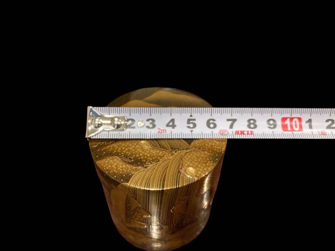 茶道具 金地 滝山水蒔絵 中次 奥野雄山 棗 雄山作 漆器 金蒔絵 茶器