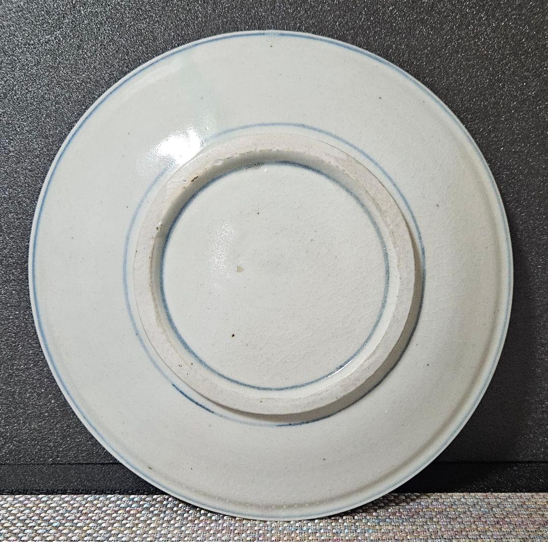 【名品❗】李氏朝鮮時代　朝鮮古美術　朝鮮古陶磁　青華緑釉　水鳥図　22.1cm皿