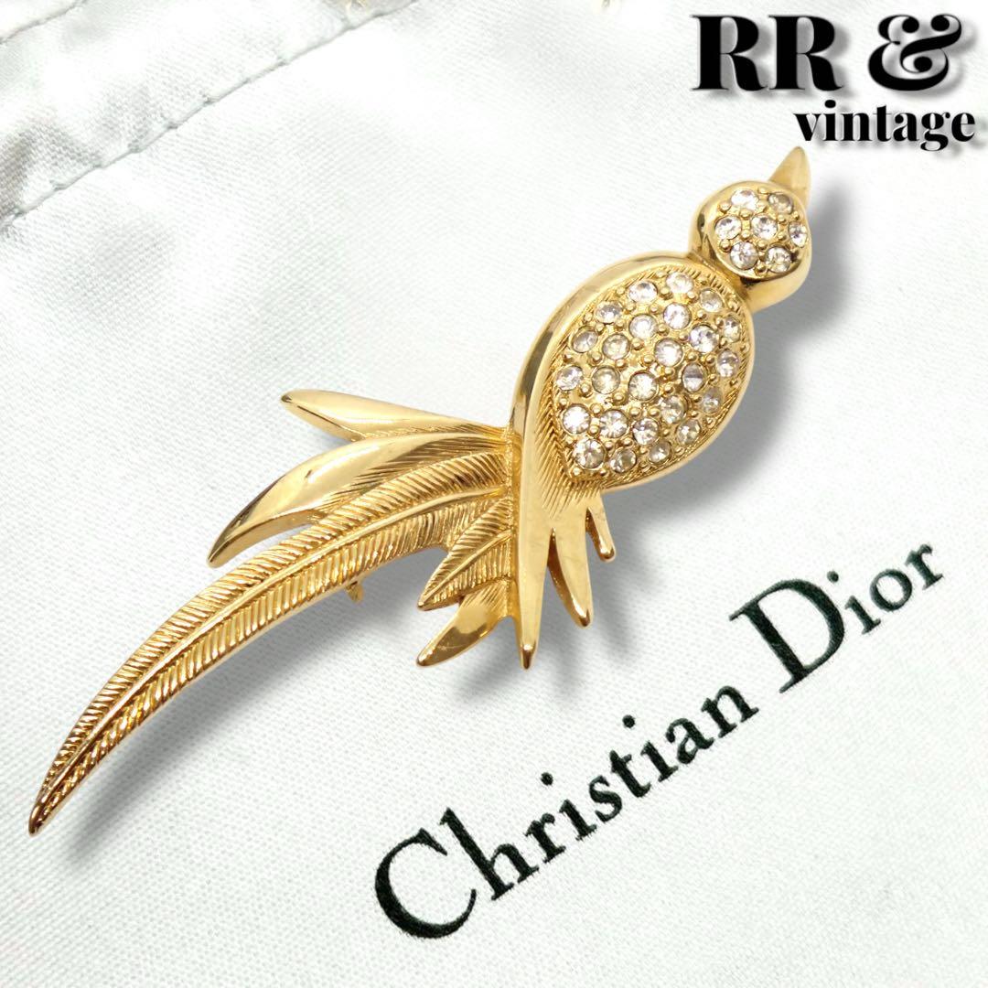 希少✨ Dior ブローチ ストーン 鳥 バード 動物 アニマル