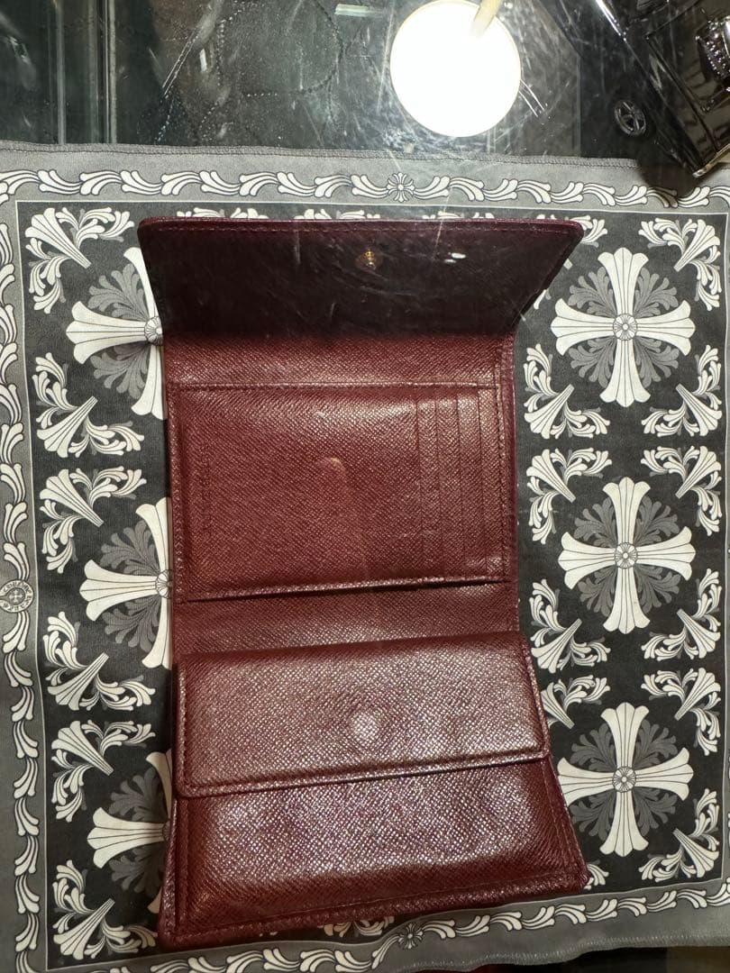 美品BURBERRY 2つ折り財布 ノバチェック ボルドー