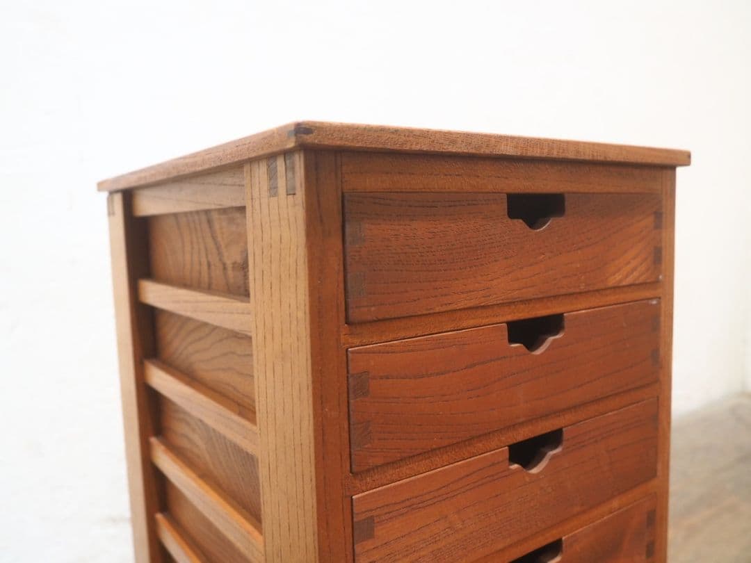 1246　②ケヤキの小引き出し　収納棚　書類ケース　展示台　ラック　インテリア