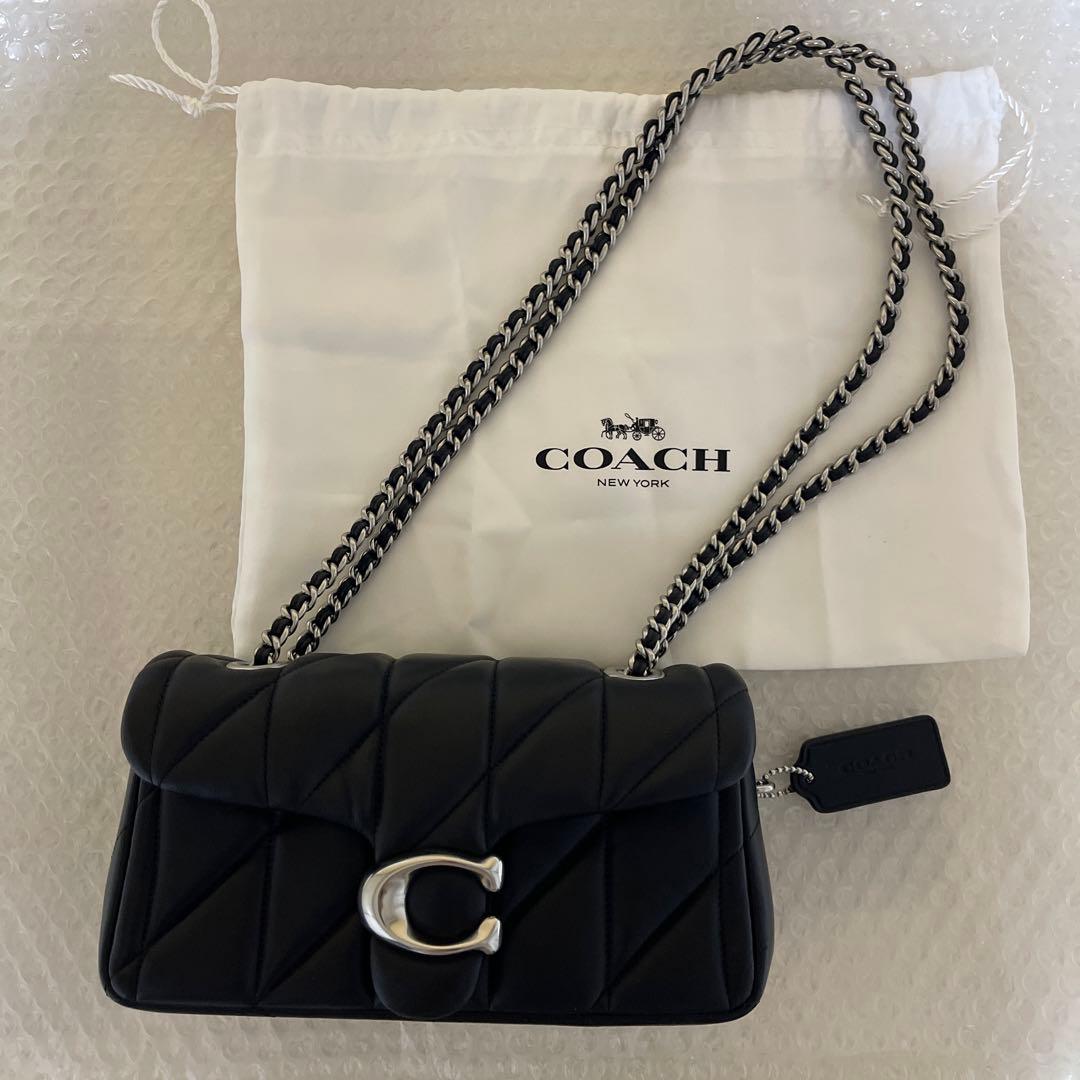 COACH タビー 20 キルティング ショルダーバッグ シルバー