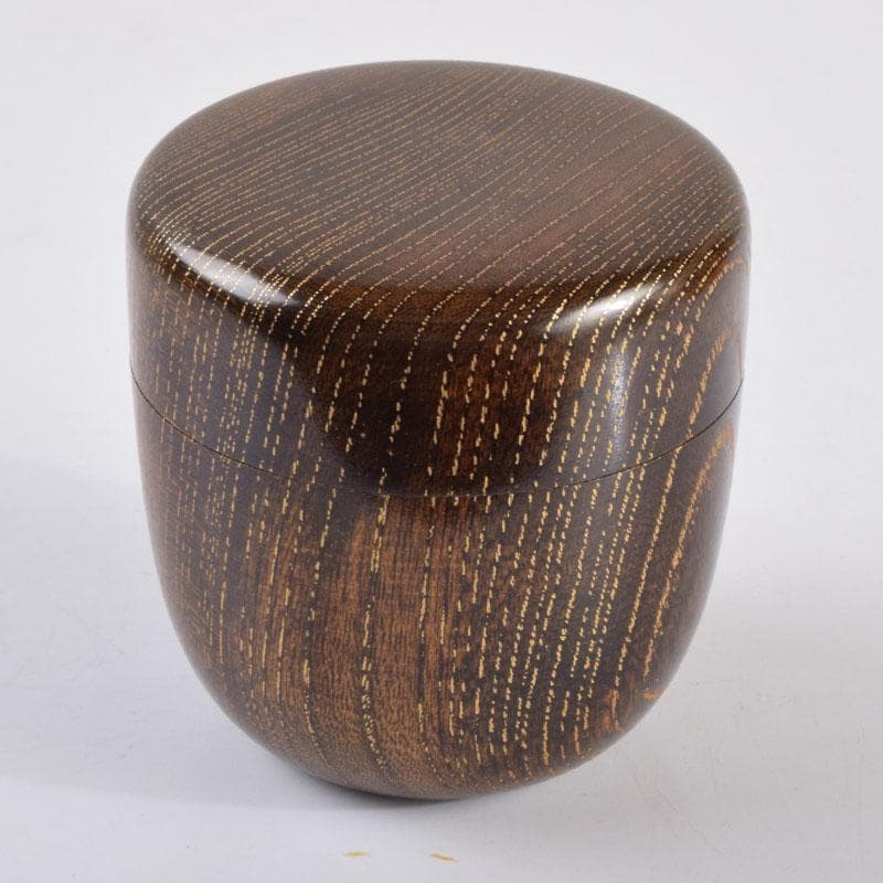 茶道具　山中塗　福田芳朗作　欅神代塗　中棗　共布共箱　V　8648