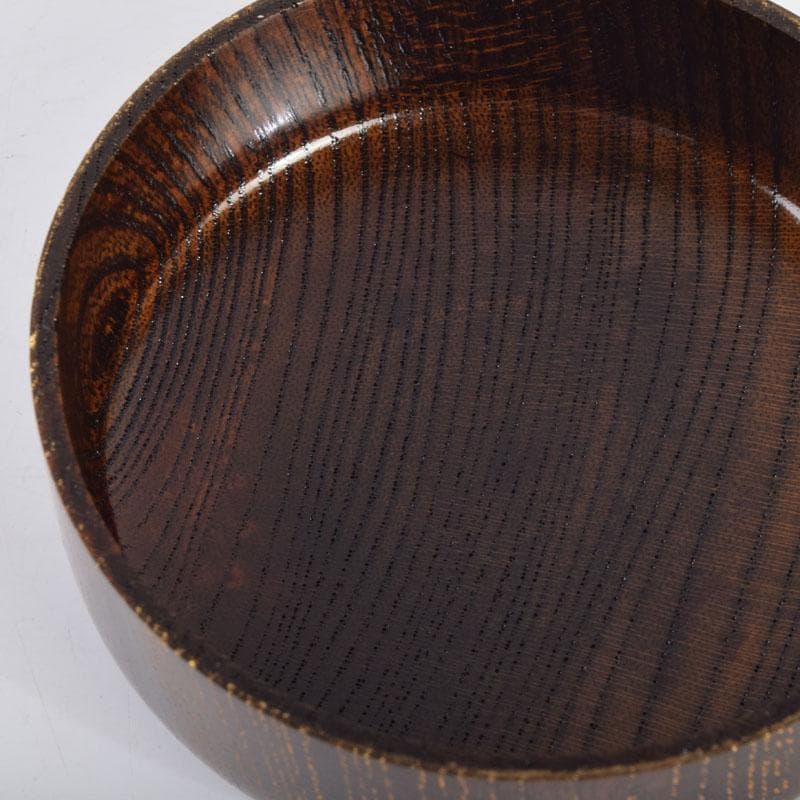 茶道具　山中塗　福田芳朗作　欅神代塗　中棗　共布共箱　V　8648