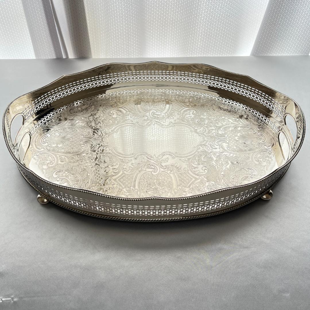 【Mappin&Webb】 マッピンアンドウェッブ ギャラリートレー 45cm