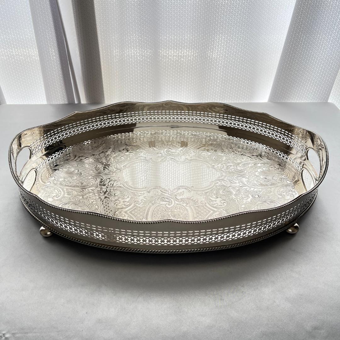 【Mappin&Webb】 マッピンアンドウェッブ ギャラリートレー 45cm