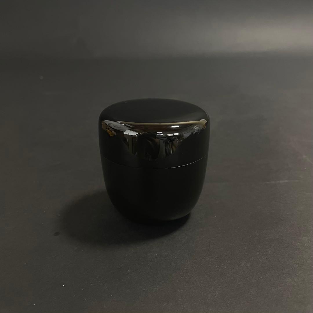 輪島黒漆塗 中棗 川岸充 栞 共布 共箱 茶道具