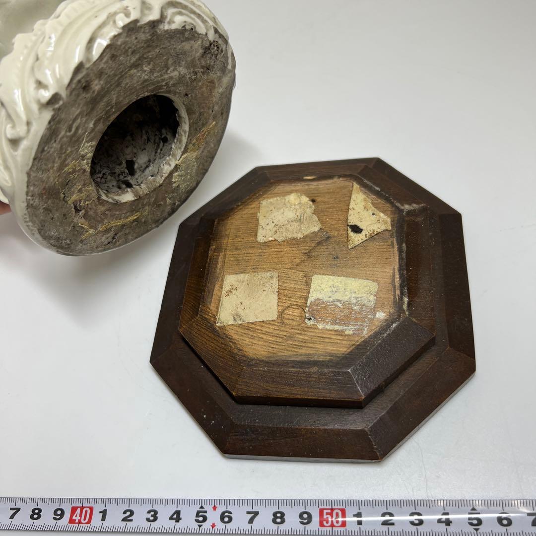 中国古窯　徳化窯　白磁観音　台込高さ約28㎝　東Y7-1023☆2Fトヒサ