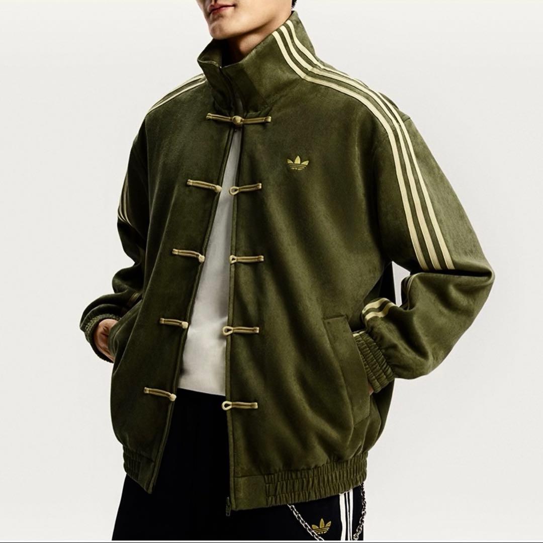 M adidas originals スエード トラックジャケット 緑　海外限定