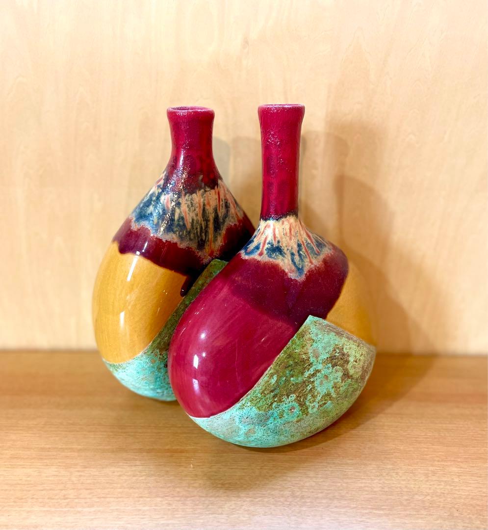 Ceramic Matters モダンアート フラワーベース　2個セット