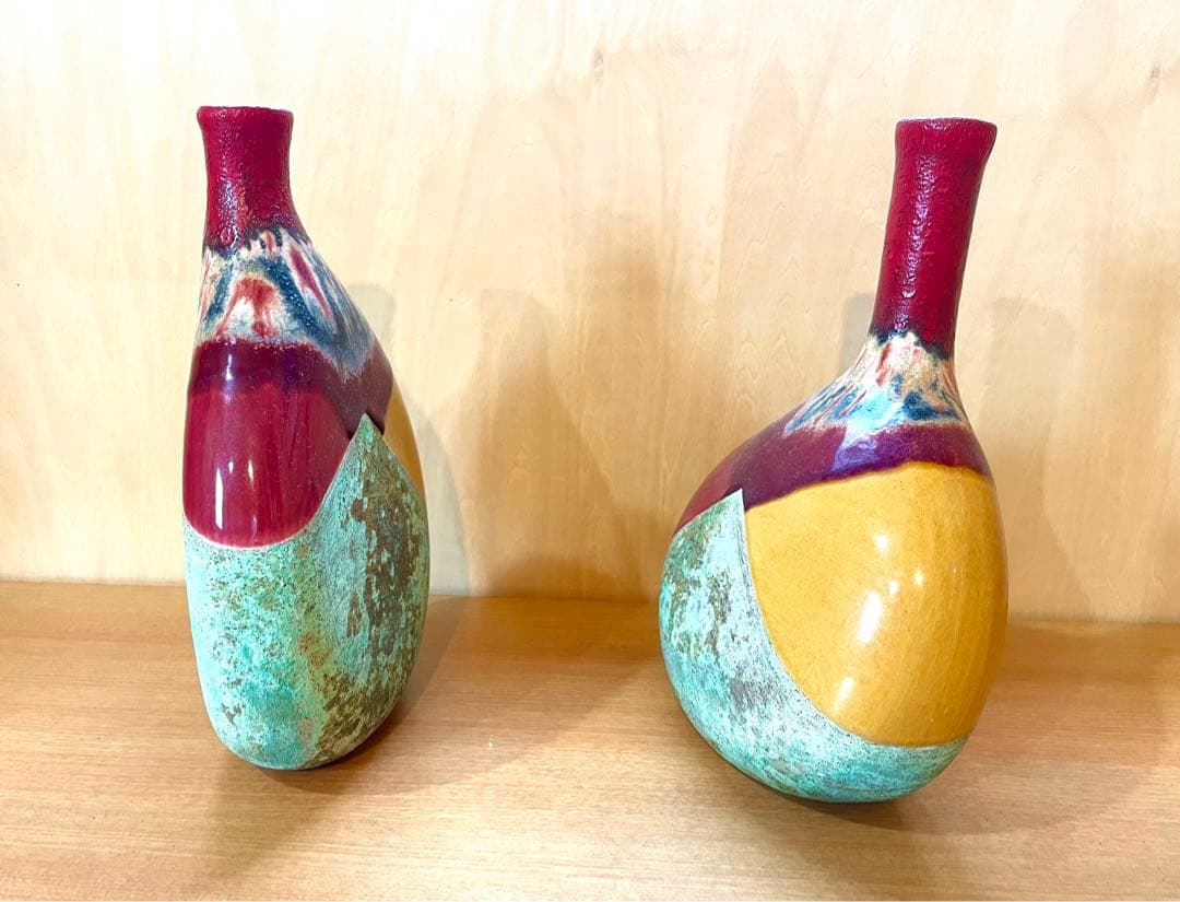 Ceramic Matters モダンアート フラワーベース　2個セット