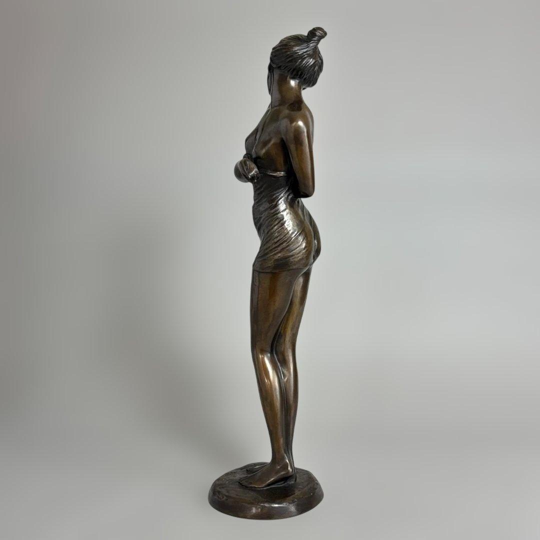 竹中正晴 ブロンズ像 女性像 裸婦 はじらい 高岡銅器 彫刻 高さ62cm 美術