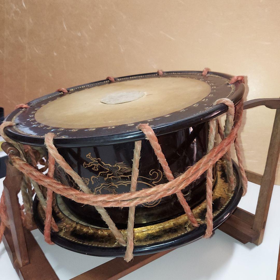 邦楽 / 締め太鼓 金蒔絵舞龍装飾 （スタンド付き）