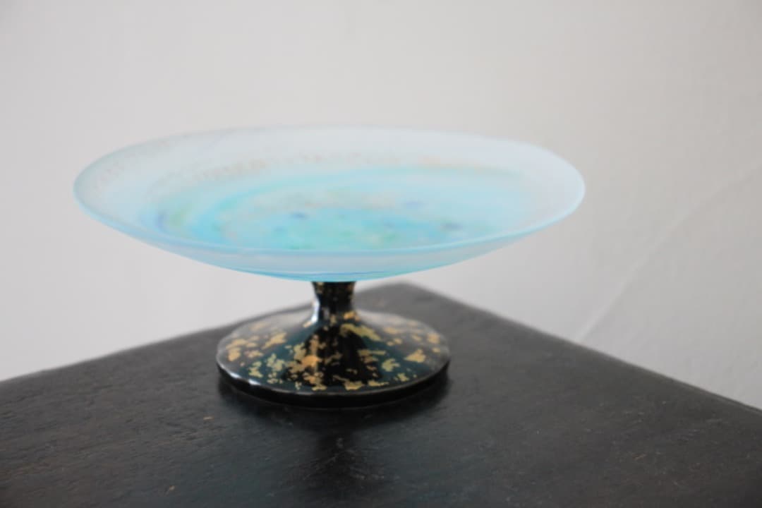 藤田喬平　金彩　手吹きガラス　彩鉢　ガラス皿　２客