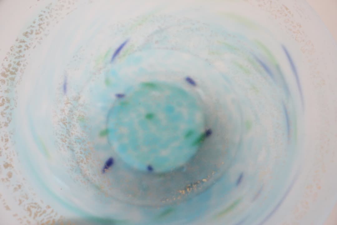 藤田喬平　金彩　手吹きガラス　彩鉢　ガラス皿　２客