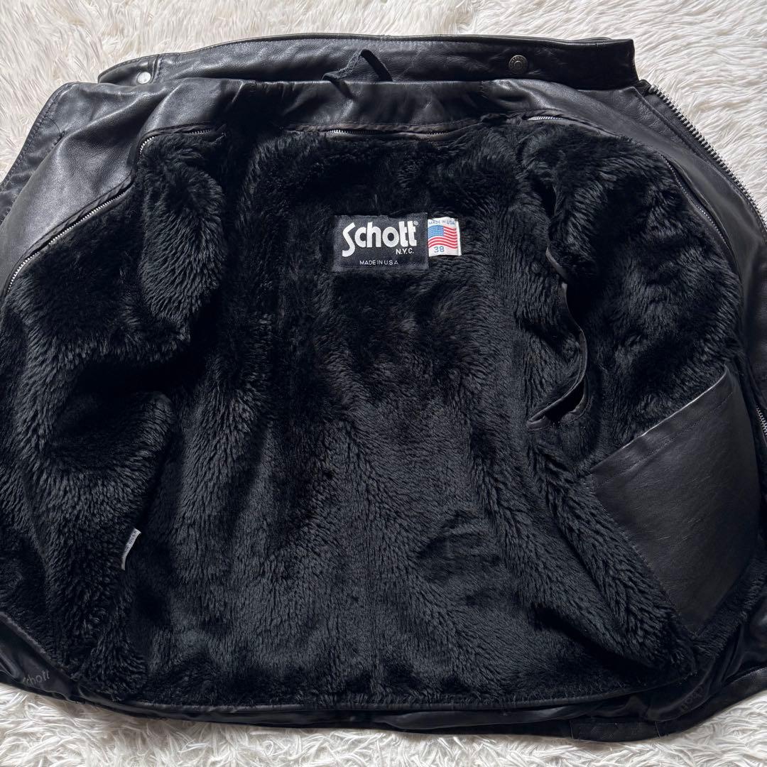 お*ん様 希少モデル✨ ショット ライダースジャケット ボアライナー 641E