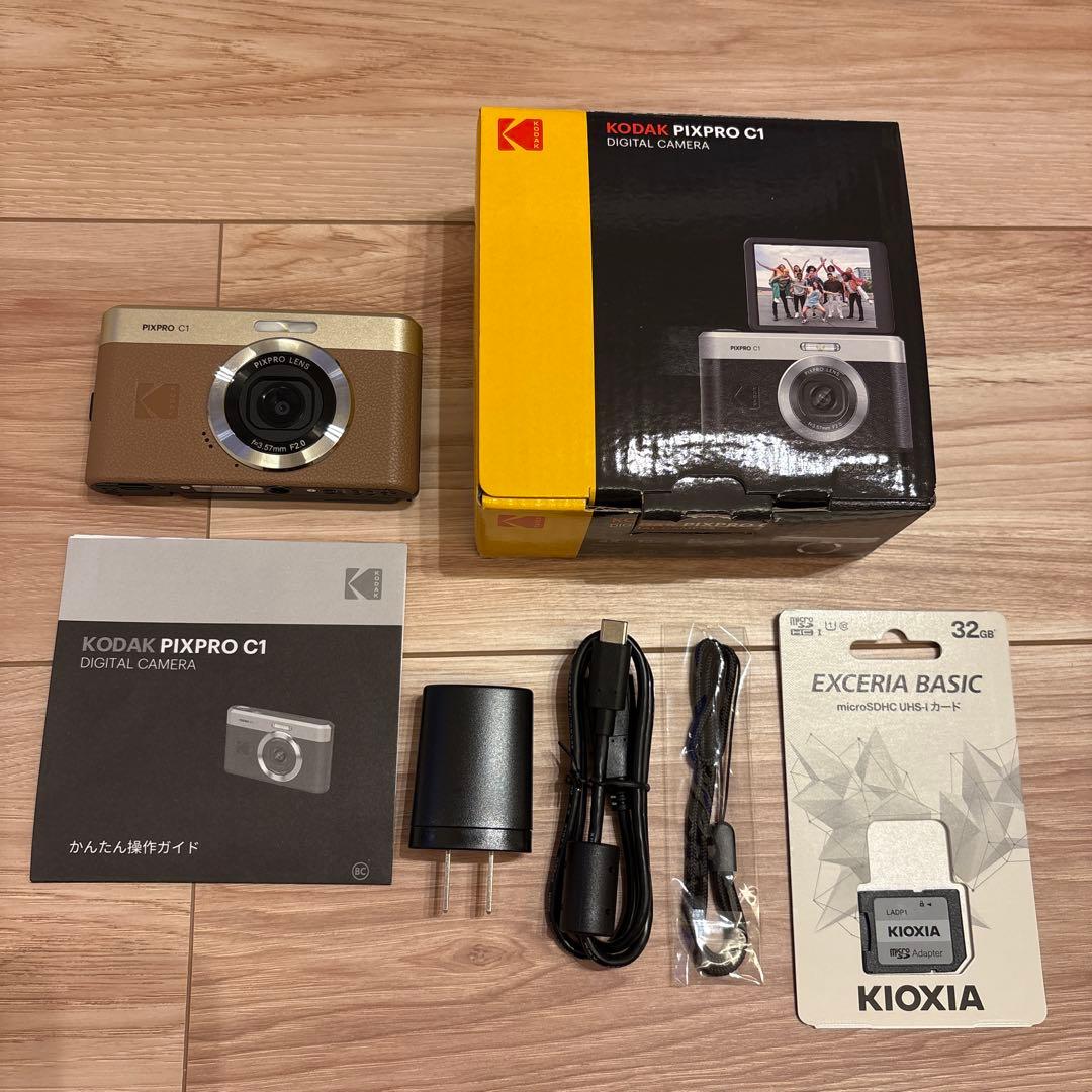 KODAK PIXPRO C1 ブラウン　カメラ　デジタルカメラ　microSD