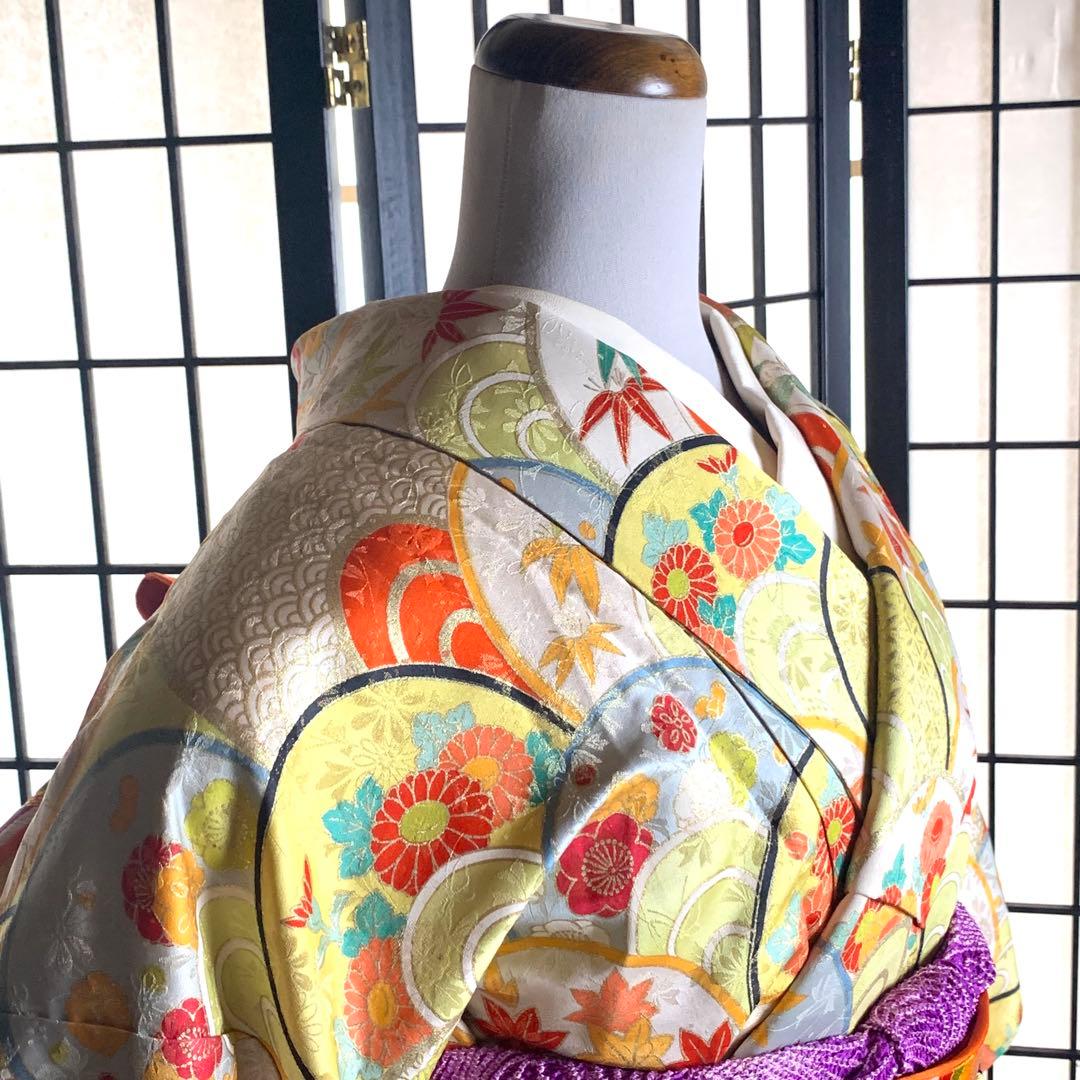 m*m様 【美品】振袖　正絹100% 5点　フルセット　身丈160cm 吉祥紋様