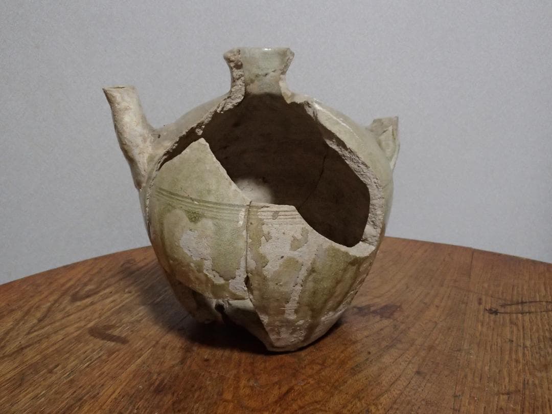 骨董　水注ぎ　古瀬戸　灰釉